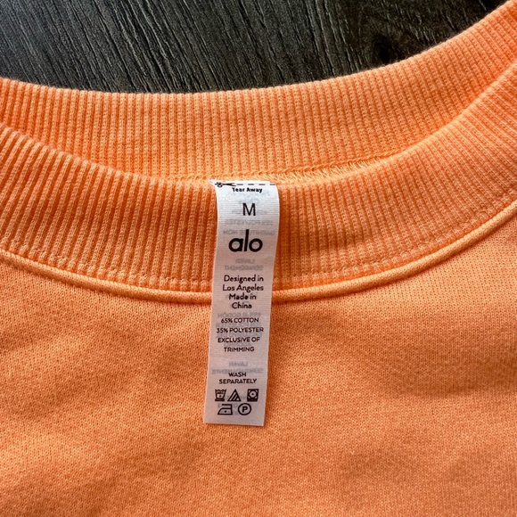 Alo Yoga Devotion Crew Neck Pullover Women's Large, Cantaloupe - Picture 3 of 3